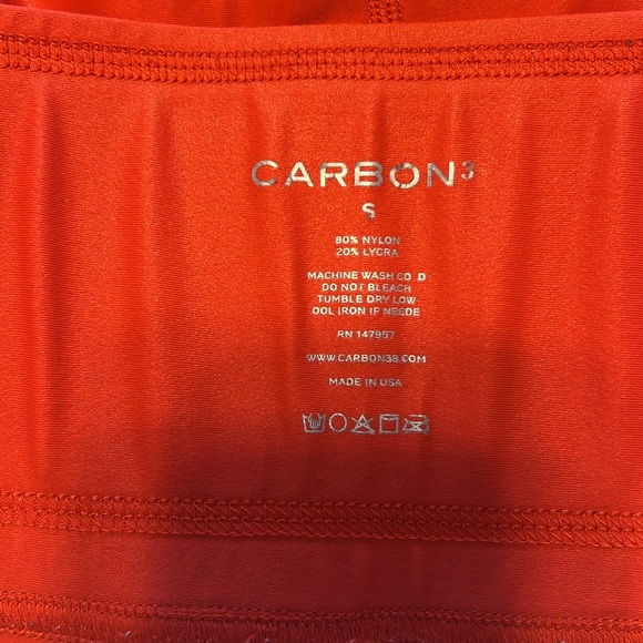 Carbon38, small, bright red workout leggings - Picture 3 of 3